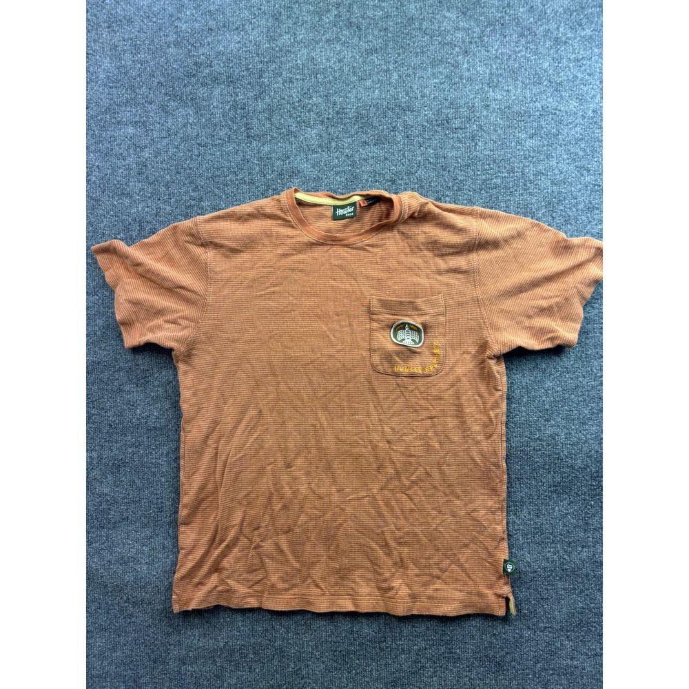 Howler Bros Pocket T-Shirt Mens Size M Orange Striped Embroidered Patch Tee